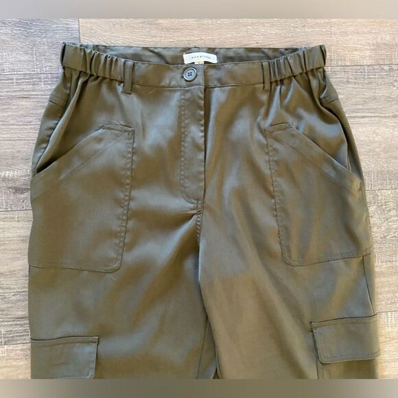 Max Studio women’s size large army green cargo ankle jogger pants - Picture 4 of 9